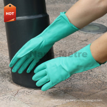 NMSAFETY EN388 EN374 guantes de mano de nitrilo verde químicos
